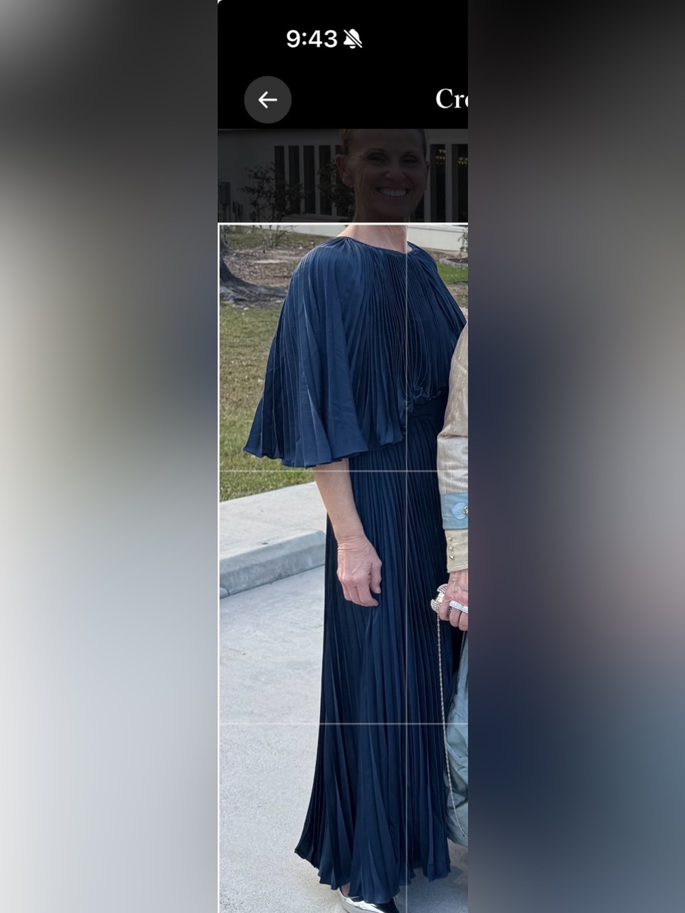 MAC DUGGAL Dress Size 4 Evening Gown Navy Blue Pleated Capelet Midi Maxi NEW